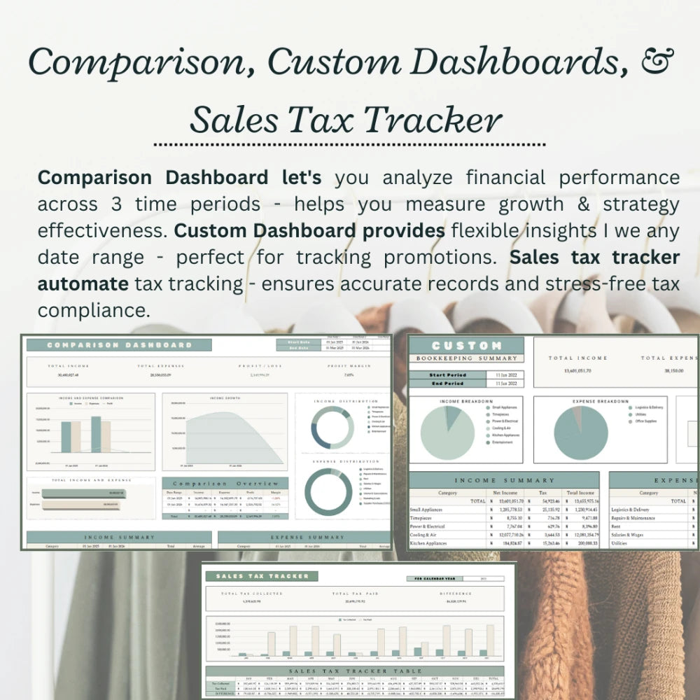 Business Bookkeeping Template (5 Years Usage) | long-term tracking financial tracking