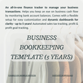 Business Bookkeeping Template (5 Years Usage) | long-term tracking financial tracking
