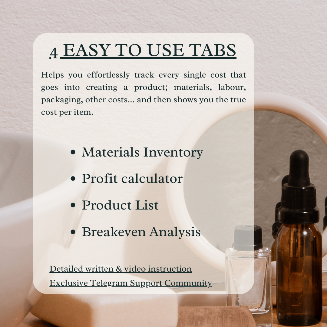 Product Cost Analysis Premium - for light production businesses (Google Sheet Template)