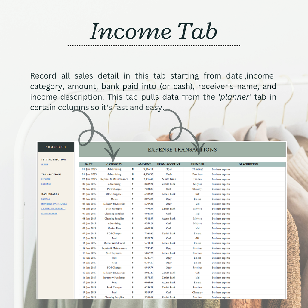 Easy Business Bookkeeping Template -simple financial tracking for growing businesses