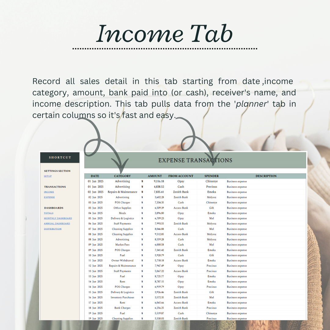 Easy Business Bookkeeping Template -simple financial tracking for growing businesses