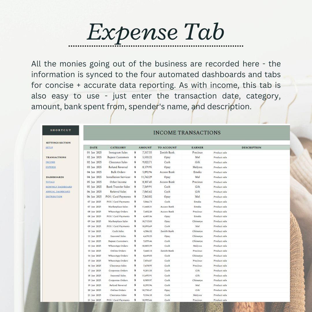 Easy Business Bookkeeping Template -simple financial tracking for growing businesses